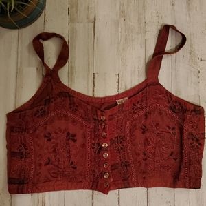 Stunning boho crop tank, free size.